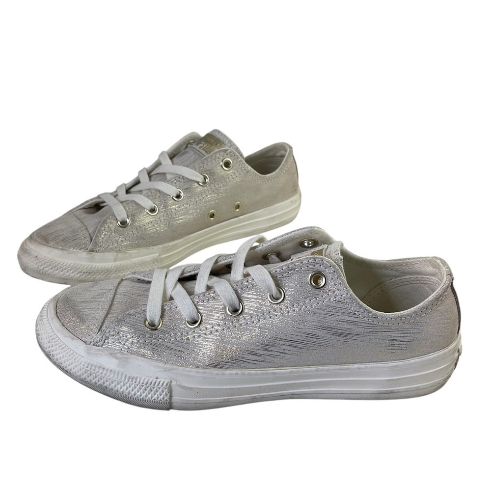 Converse Youth White/Gold upper Leather Sneakers US 3